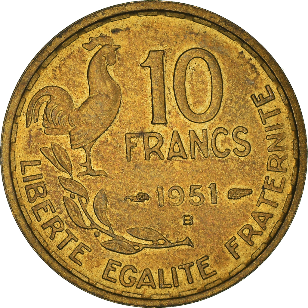 Moneda, Francia, 10 Francs, 1951