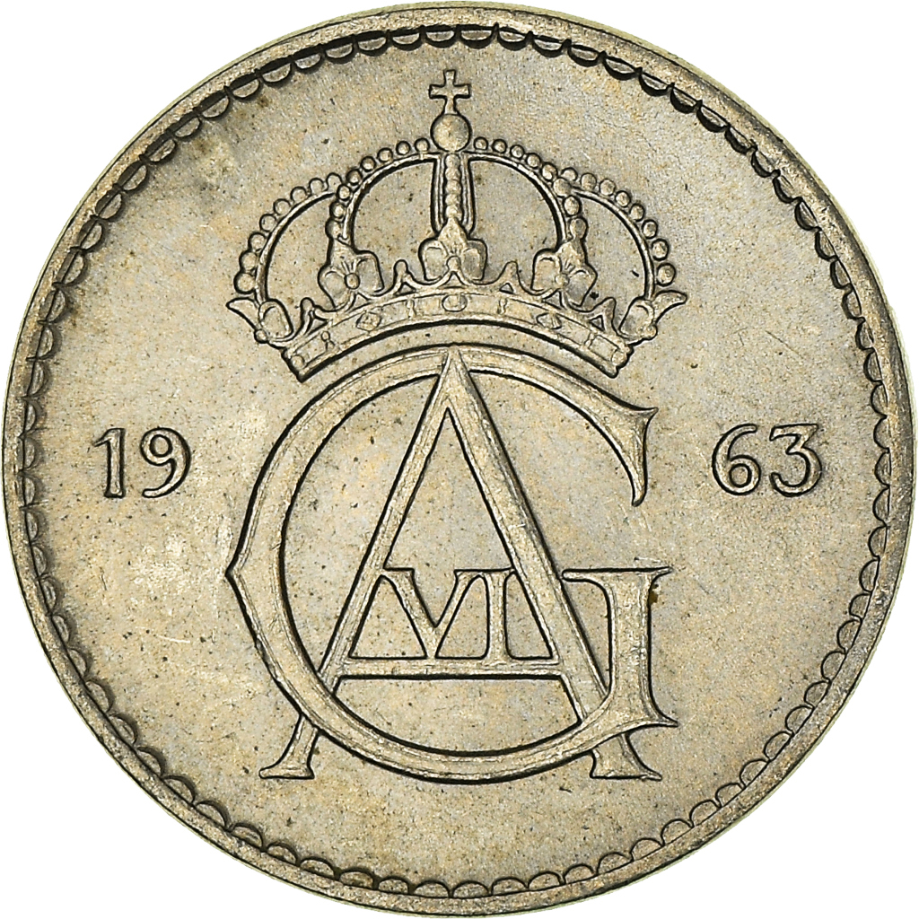 Moneda, Suecia, 10 Öre, 1963