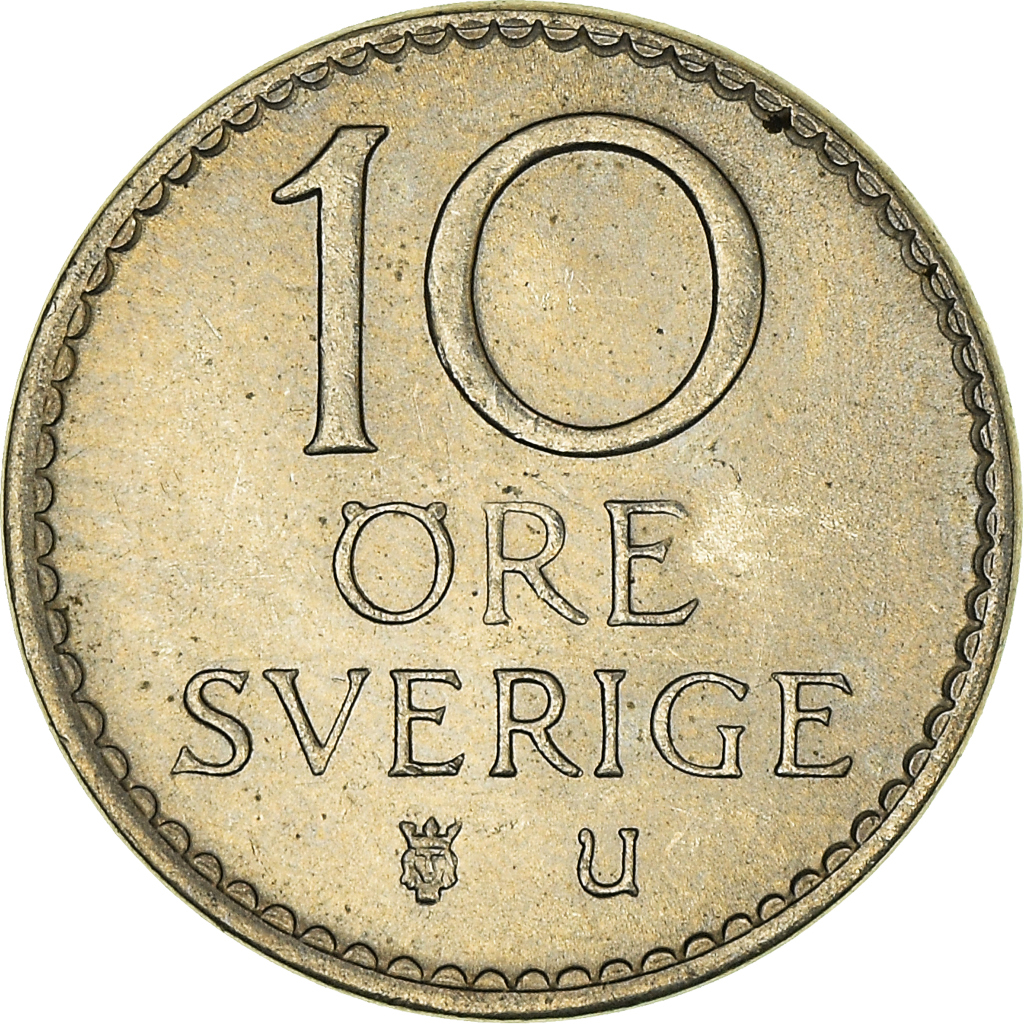 Moneda, Suecia, 10 Öre, 1963