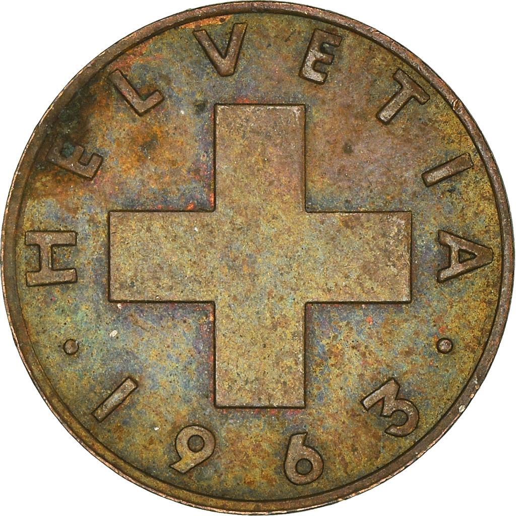 Moneda, Suiza, Rappen, 1963