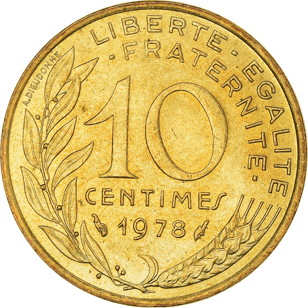 Moneda, Francia, 10 Centimes, 1978