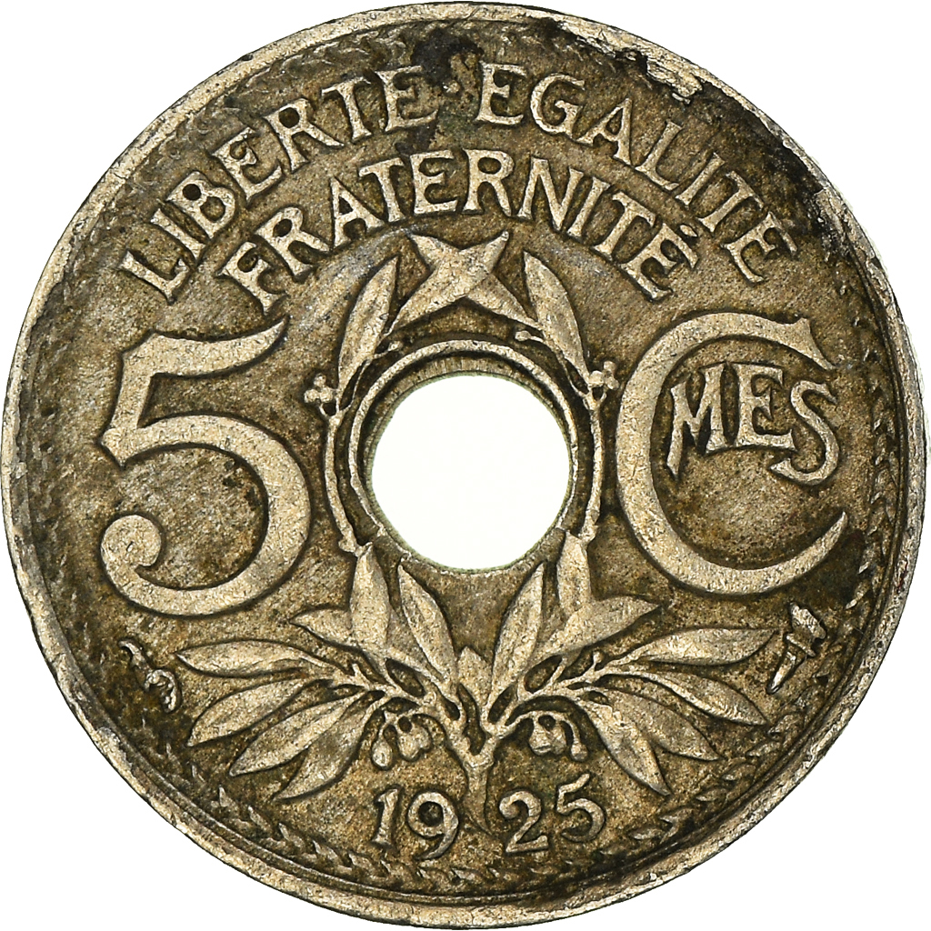 Moneda, Francia, 5 Centimes, 1925
