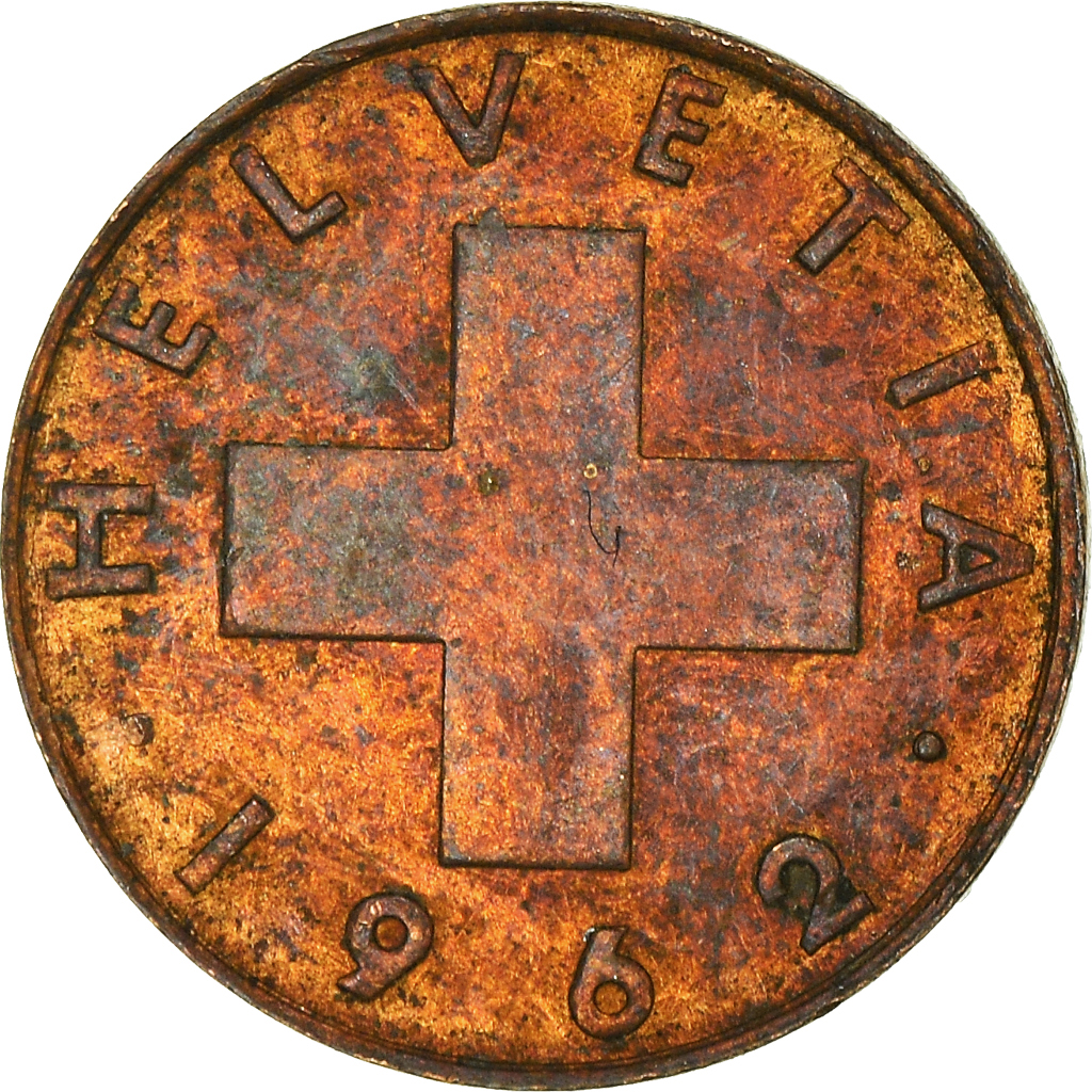 Moneda, Suiza, Rappen, 1962