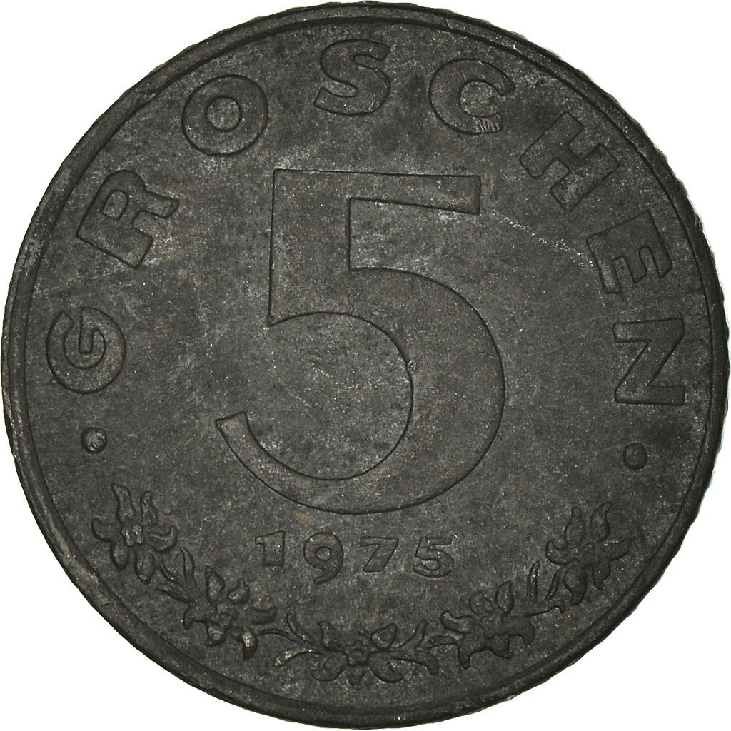 Moneda, Austria, 5 Groschen, 1975