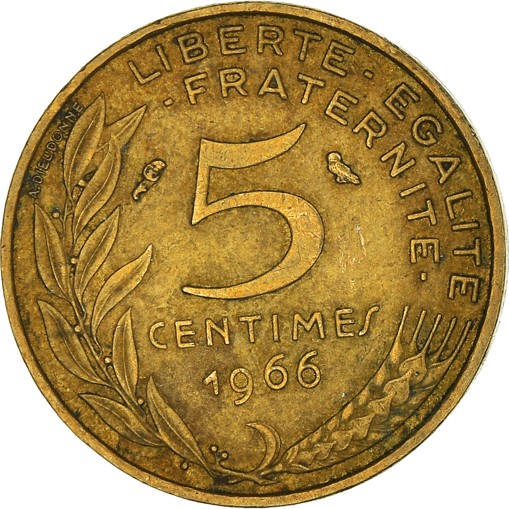Moneda, Francia, 5 Centimes, 1966