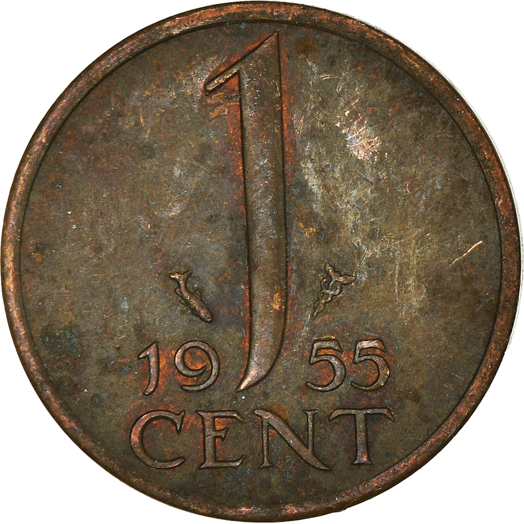 Moneda, Países Bajos, Cent, 1955