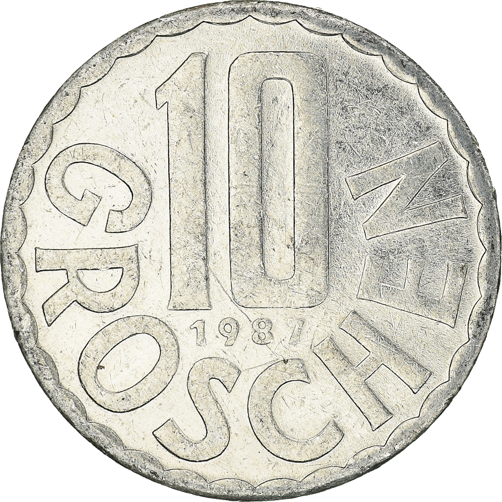 Moneda, Austria, 10 Groschen, 1987