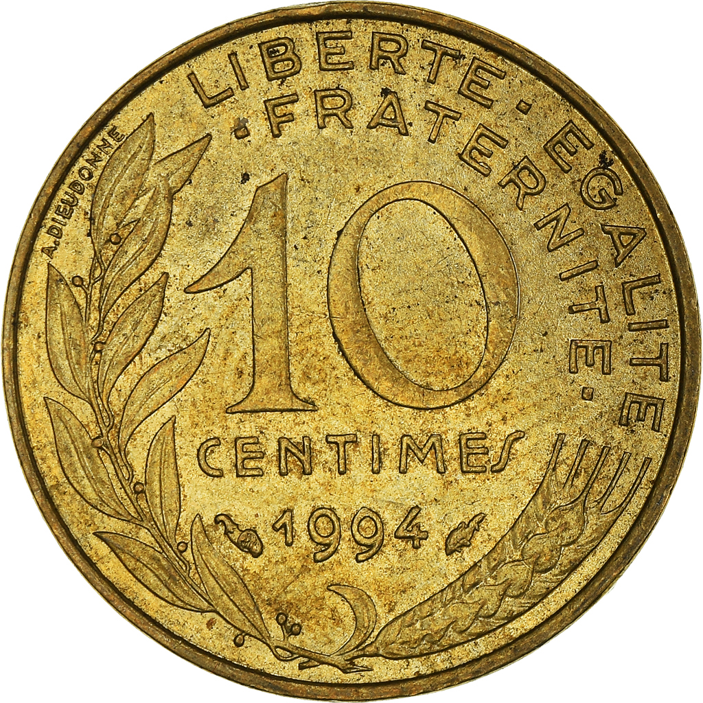 Moneda, Francia, 10 Centimes, 1994