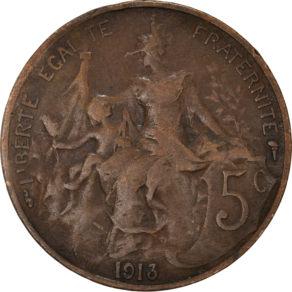 Moneda, Francia, 5 Centimes, 1913
