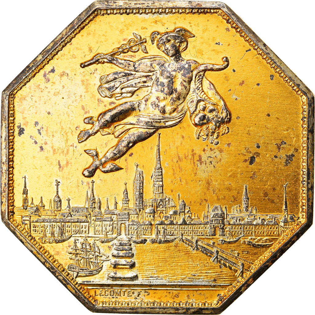 France, Token, Chambre de Commerce de Rouen, Business & industry, 1802, Lecomte