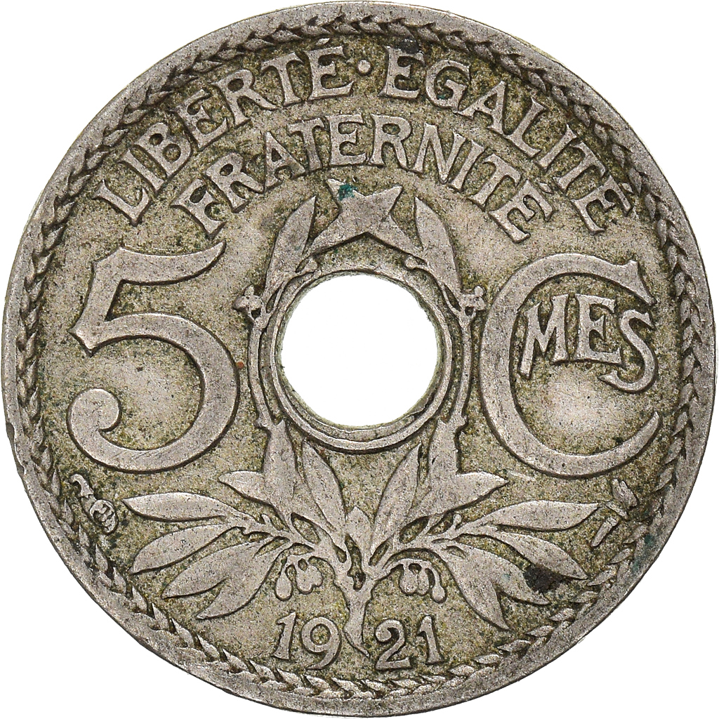 Moneda, Francia, 5 Centimes, 1921