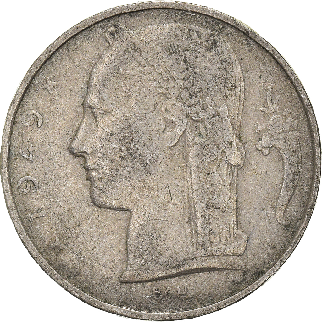 Moneda, Bélgica, 5 Francs, 5 Frank, 1949