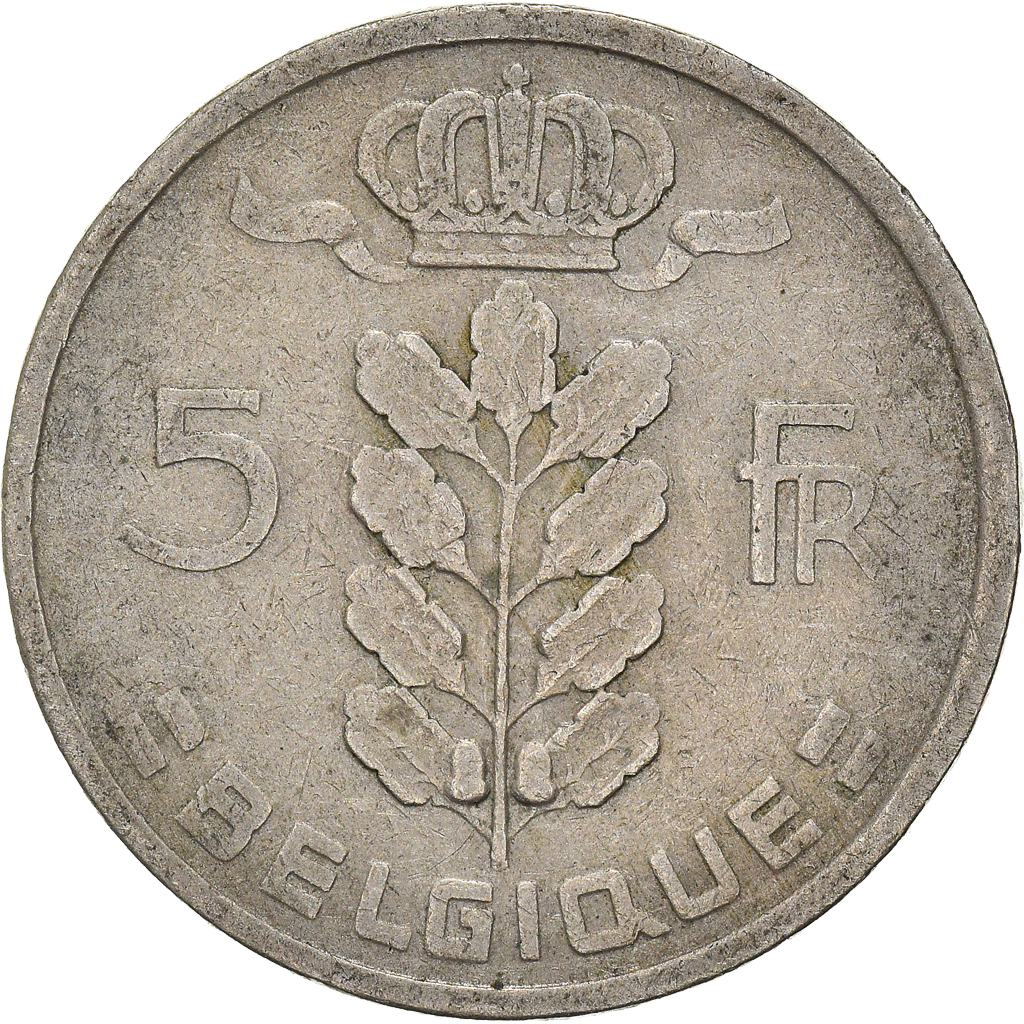 Moneda, Bélgica, 5 Francs, 5 Frank, 1949