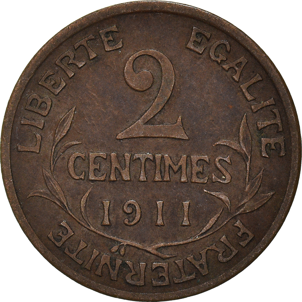 Coin, France, 2 Centimes, 1911
