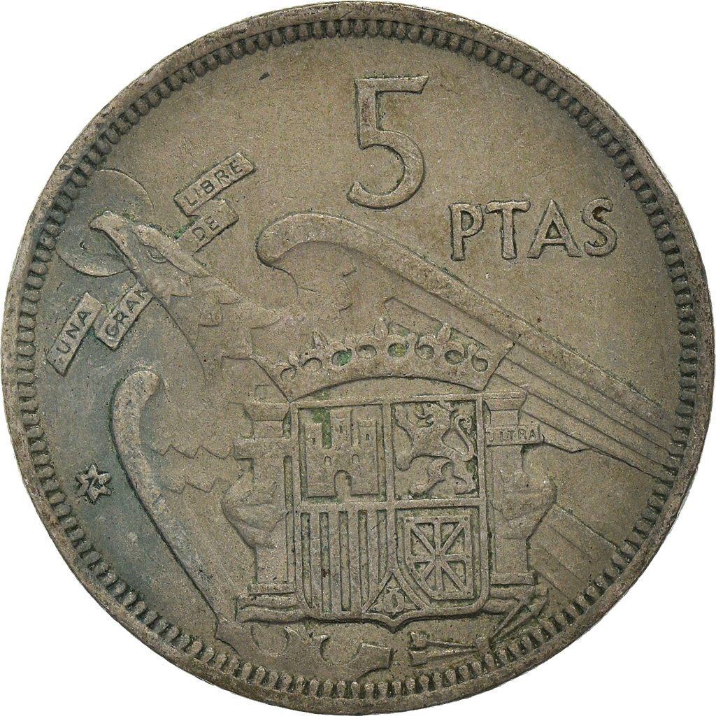 Moneda, España, 5 Pesetas, 1957 (74)