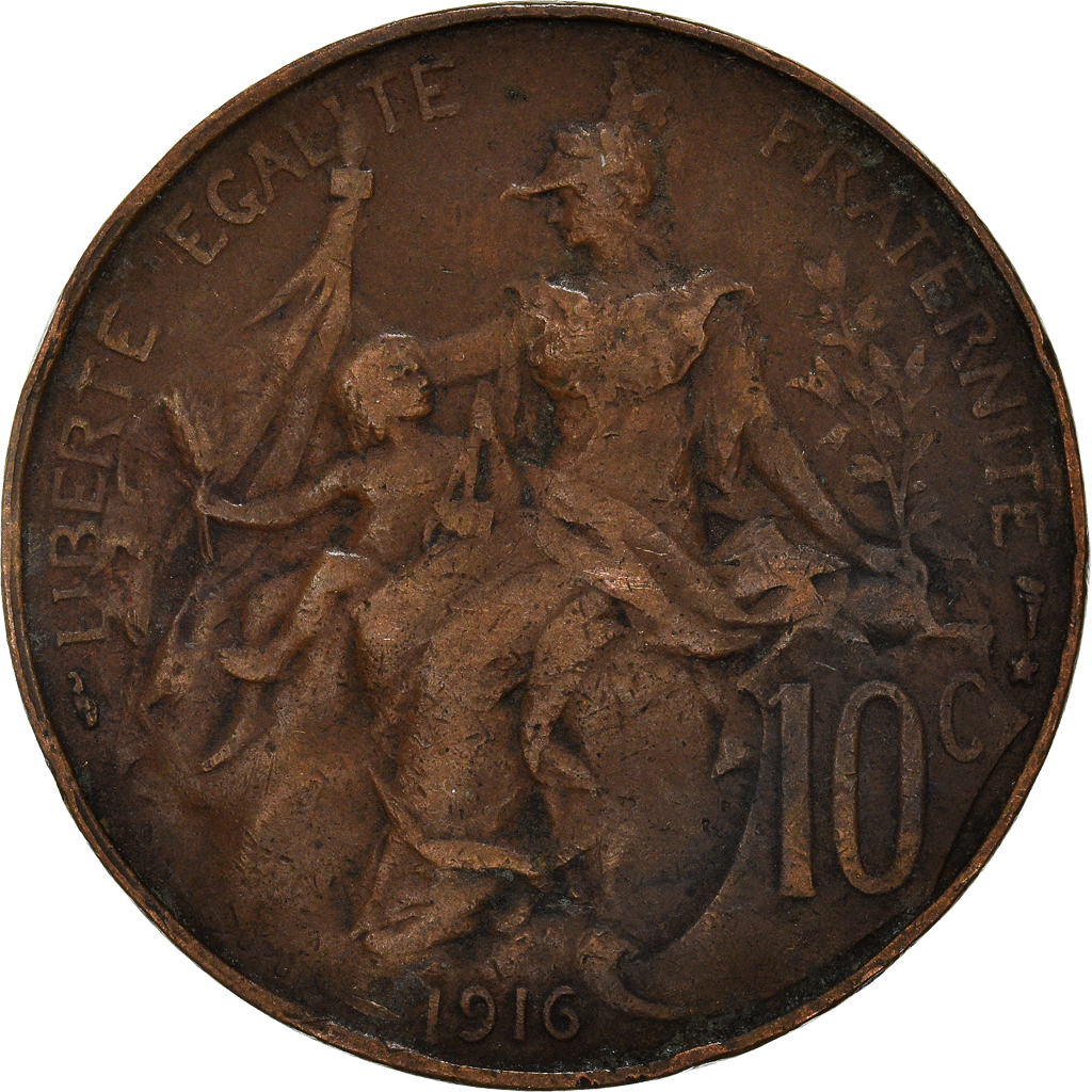 Moneda, Francia, 10 Centimes, 1916