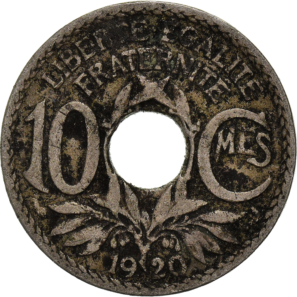Moneda, Francia, 10 Centimes, 1920