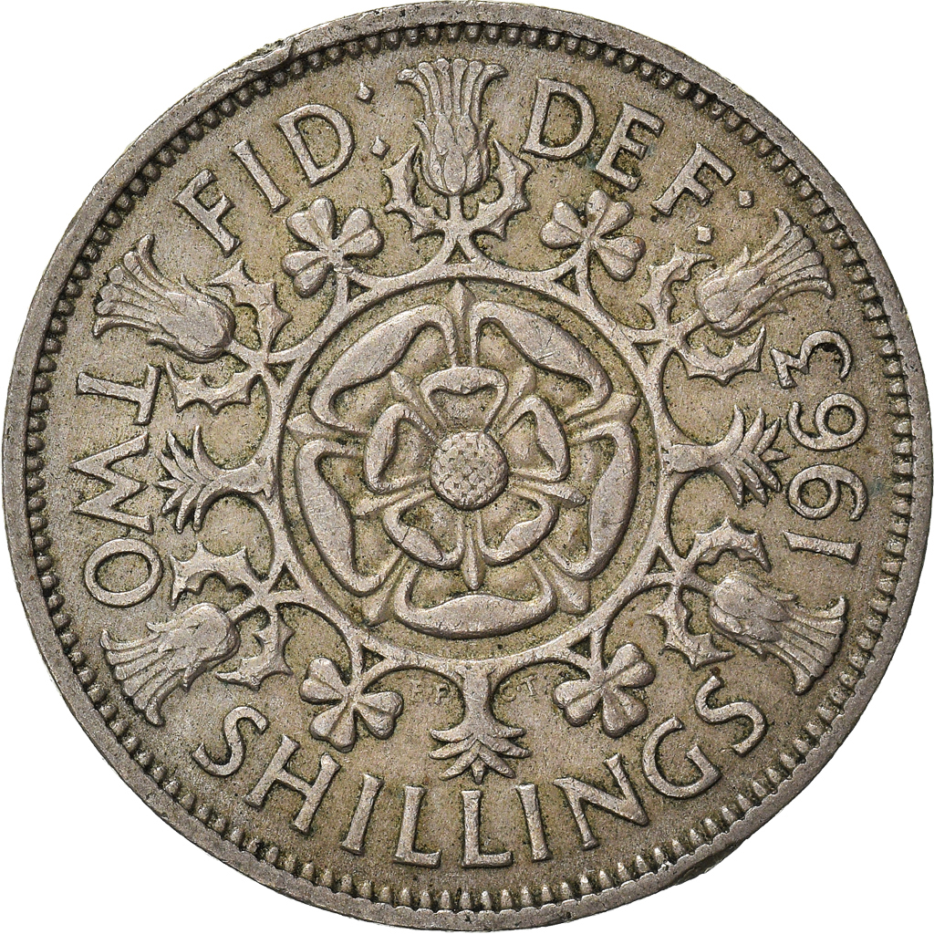 Moneda, Gran Bretaña, Florin, Two Shillings, 1963