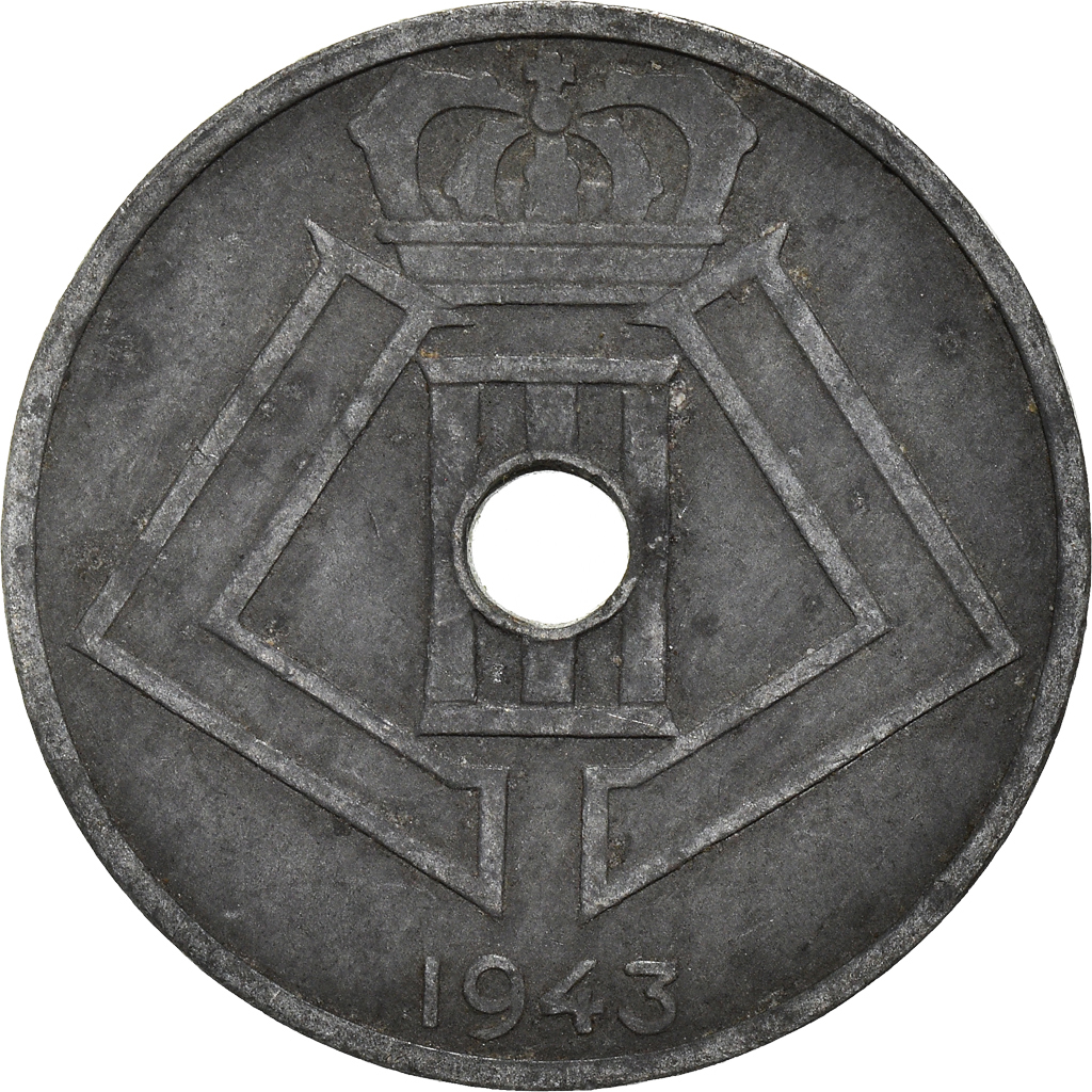 Moneda, Bélgica, 25 Centimes, 1943