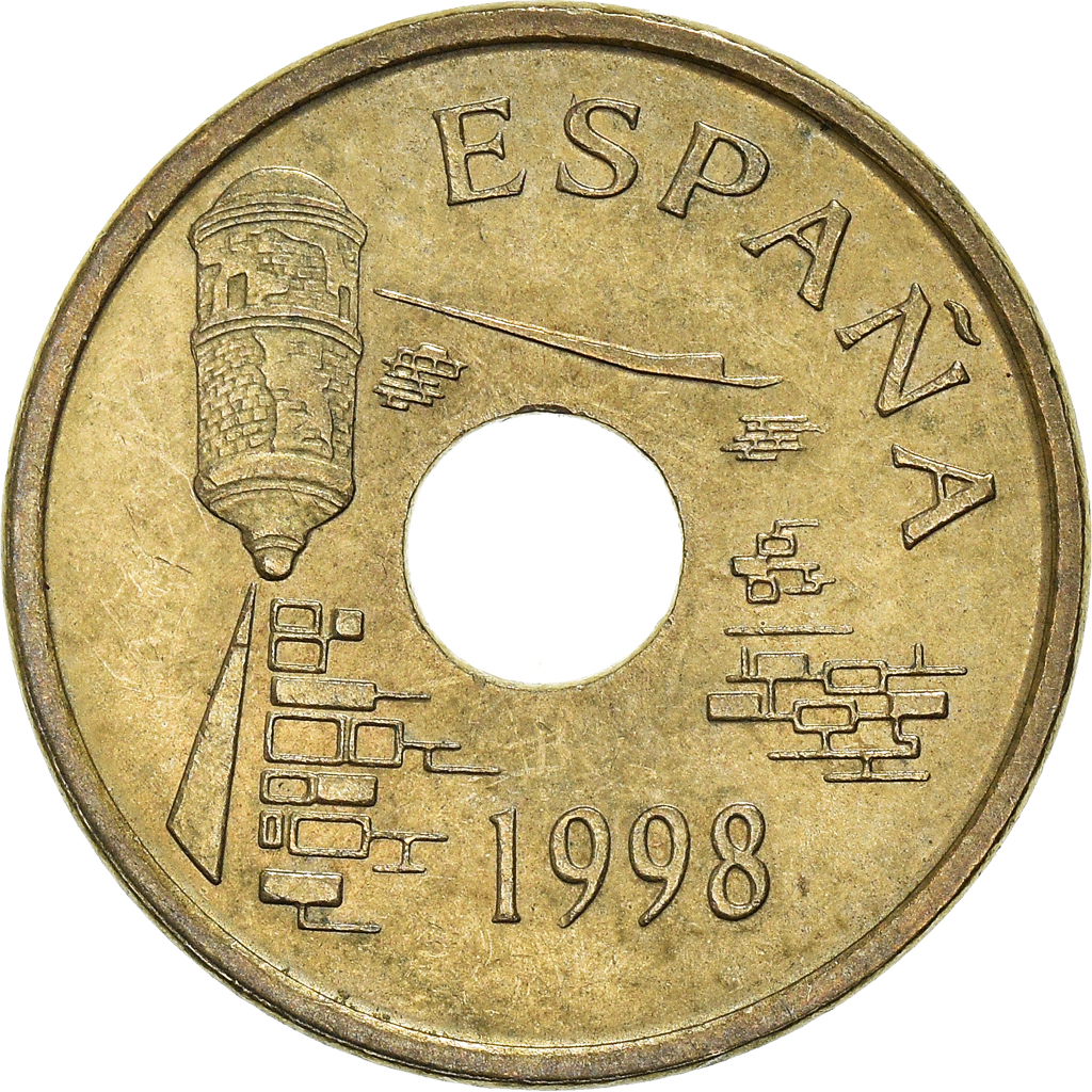 Moneda, España, 25 Pesetas, 1998