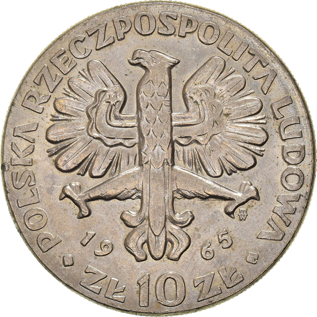 Moneda, Polonia, 10 Zlotych, 1965