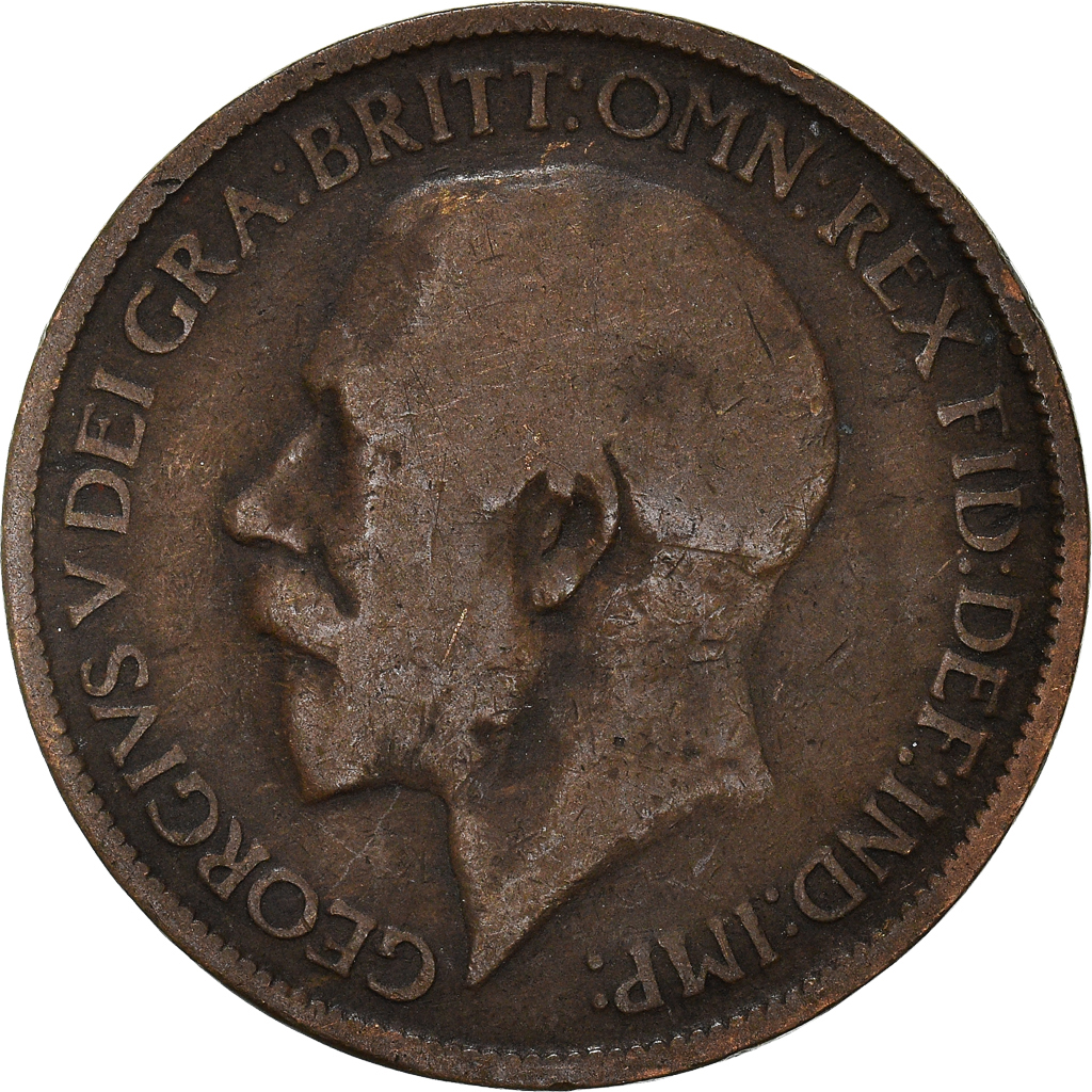 Moneda, Gran Bretaña, 1/2 Penny, 1916