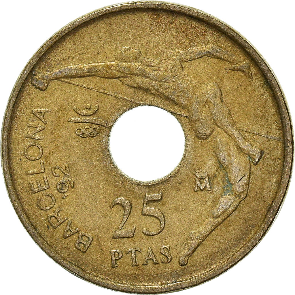 Moneda, España, 25 Pesetas, 1990