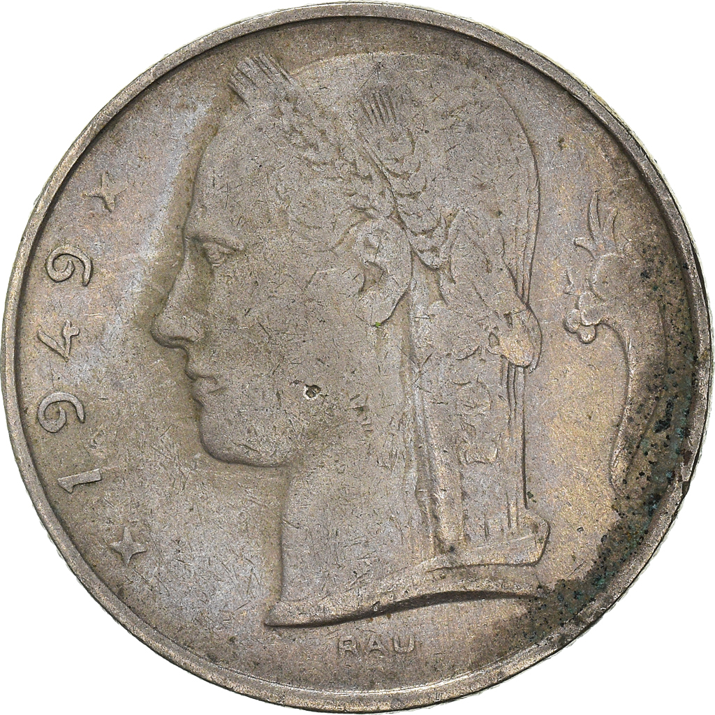 Moneda, Bélgica, 5 Francs, 5 Frank, 1949