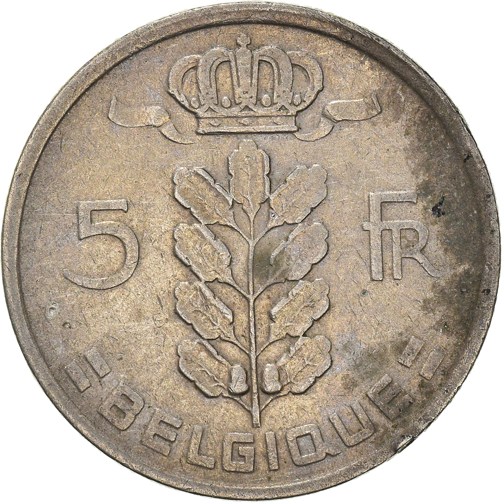 Moneda, Bélgica, 5 Francs, 5 Frank, 1949