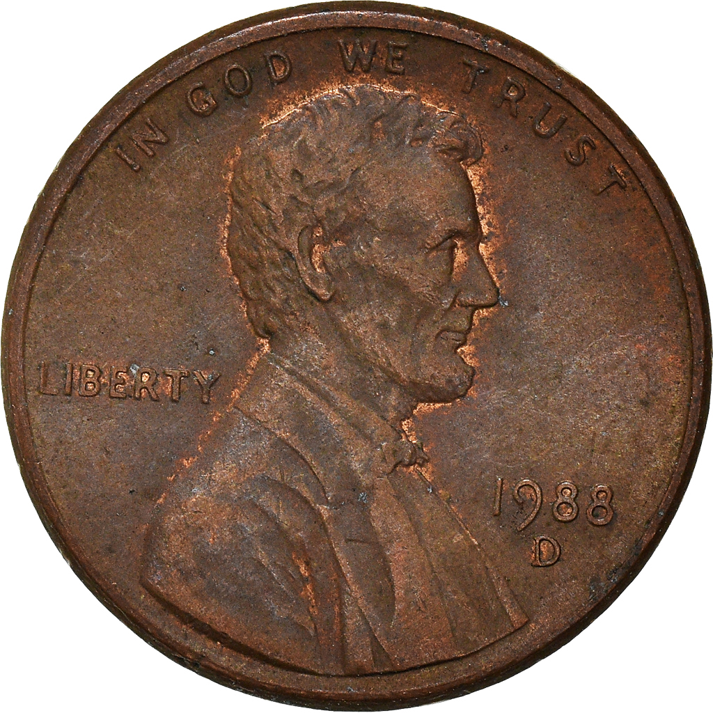 Moneda, Estados Unidos, Cent, 1988