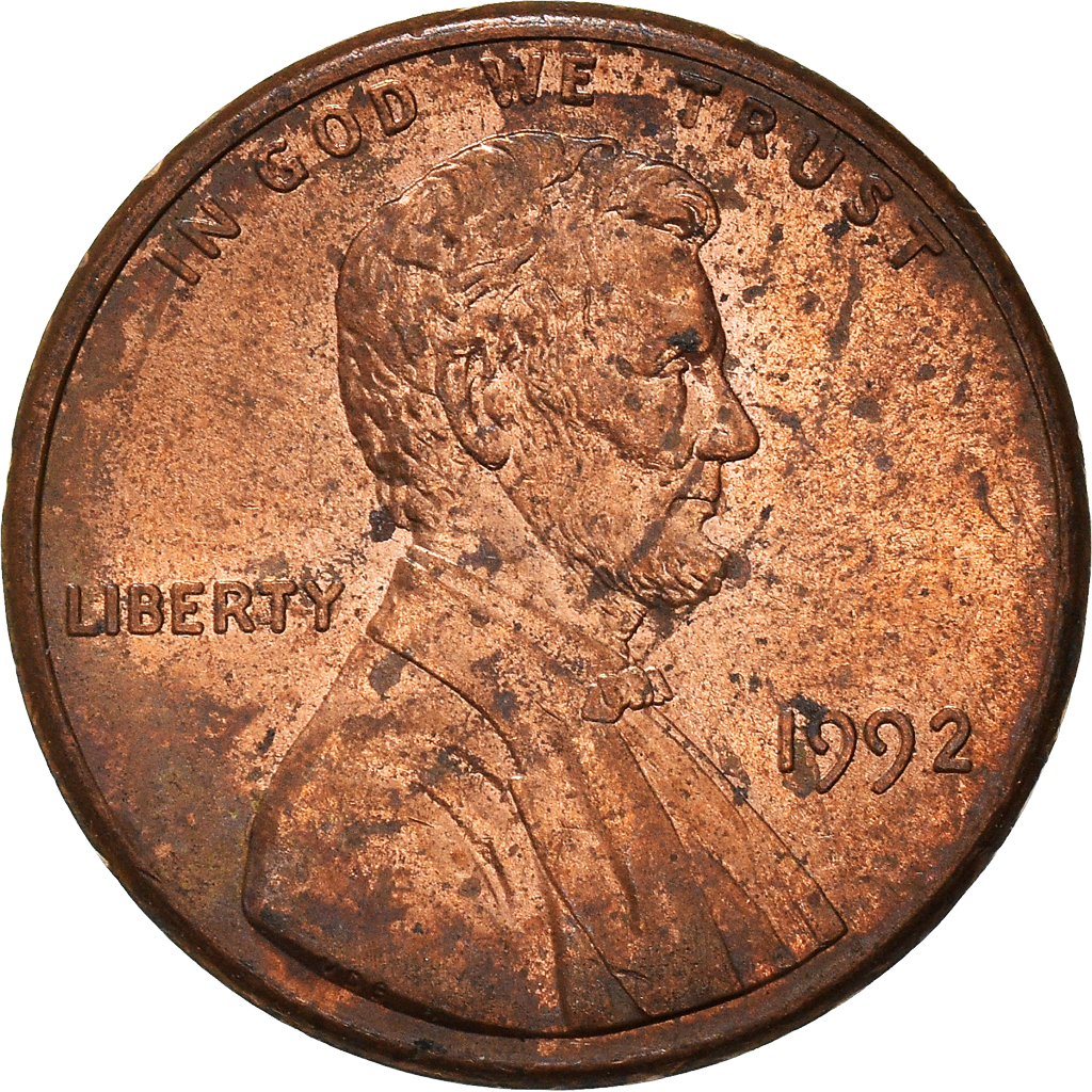 Moneda, Estados Unidos, Cent, 1992