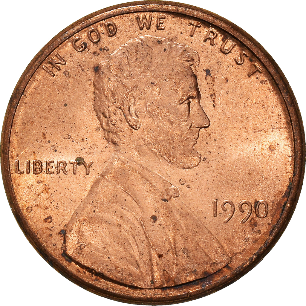 Moneda, Estados Unidos, Cent, 1990