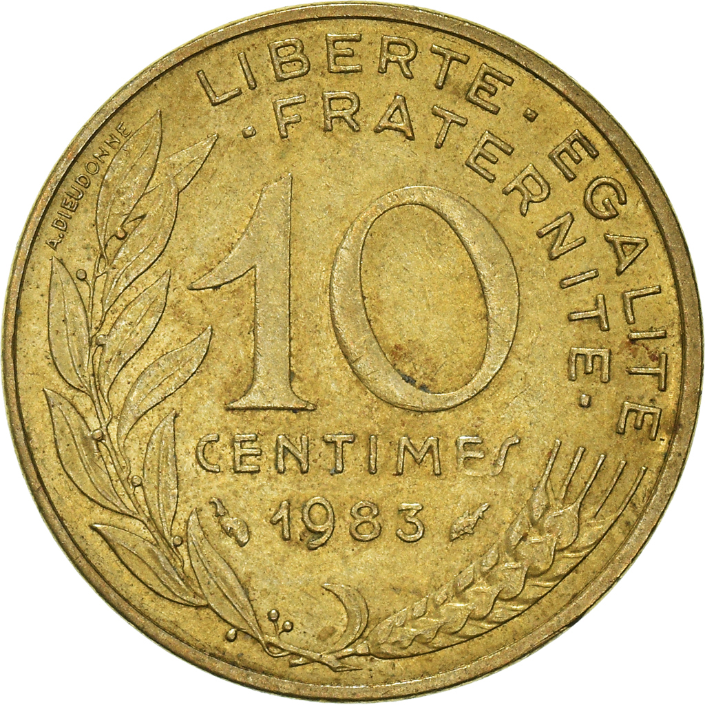 Moneda, Francia, 10 Centimes, 1983