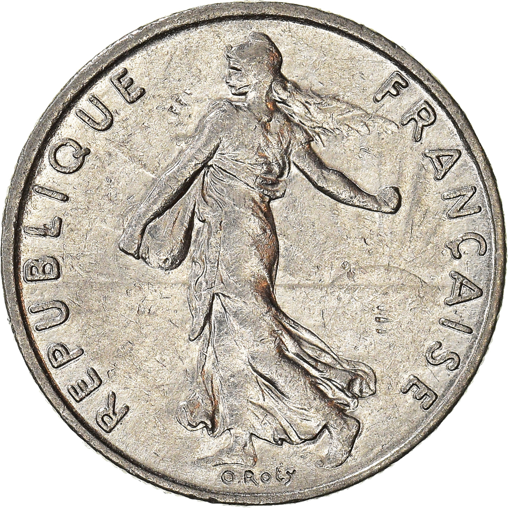Moneda, Francia, 1/2 Franc, 1983