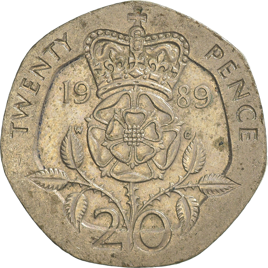 Moneda, Gran Bretaña, 20 Pence, 1989