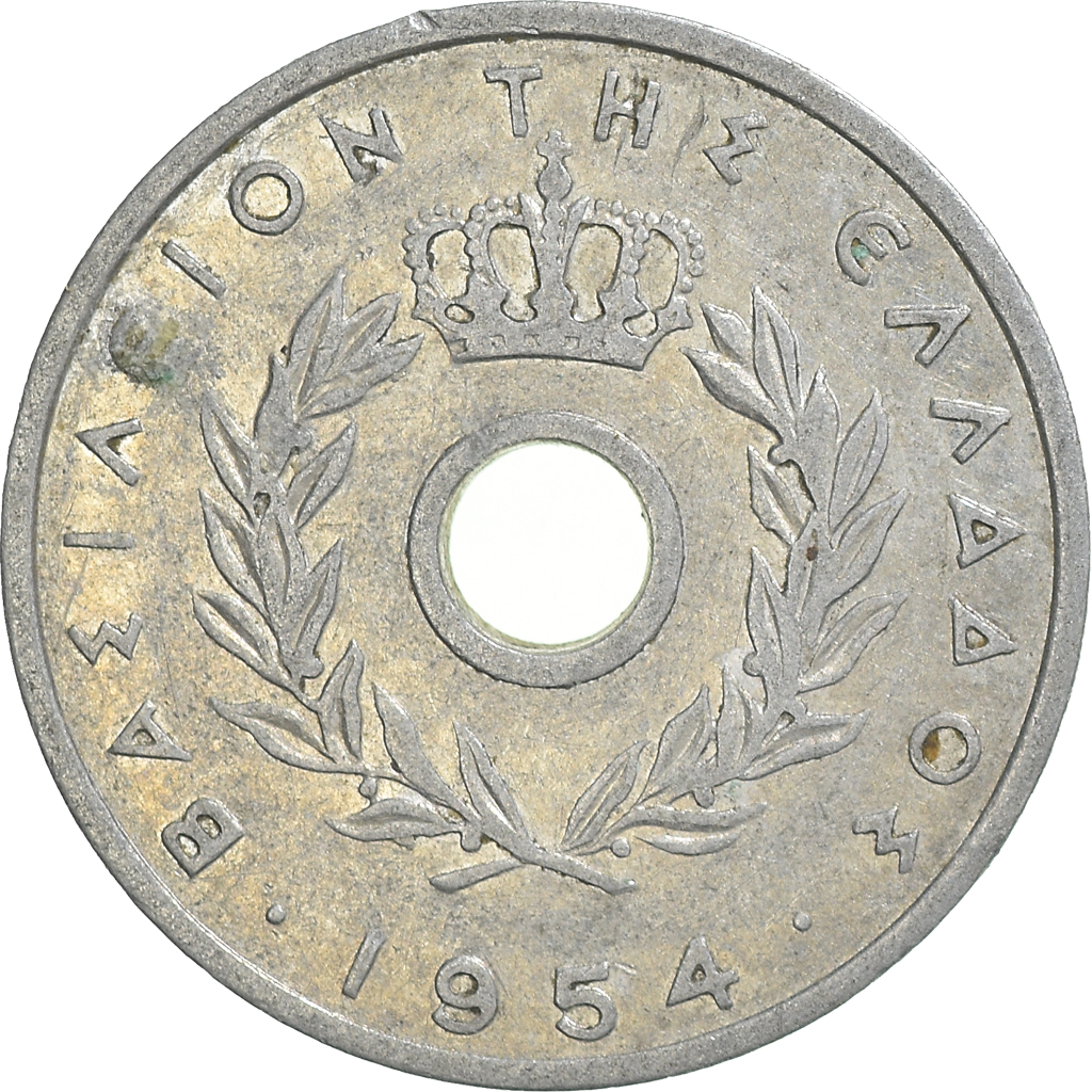 Moneda, Grecia, 10 Lepta, 1954