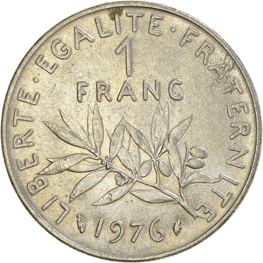 Moneda, Francia, Franc, 1976