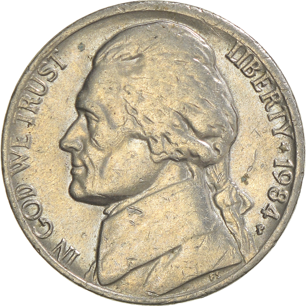 Moneda, Estados Unidos, 5 Cents, 1984