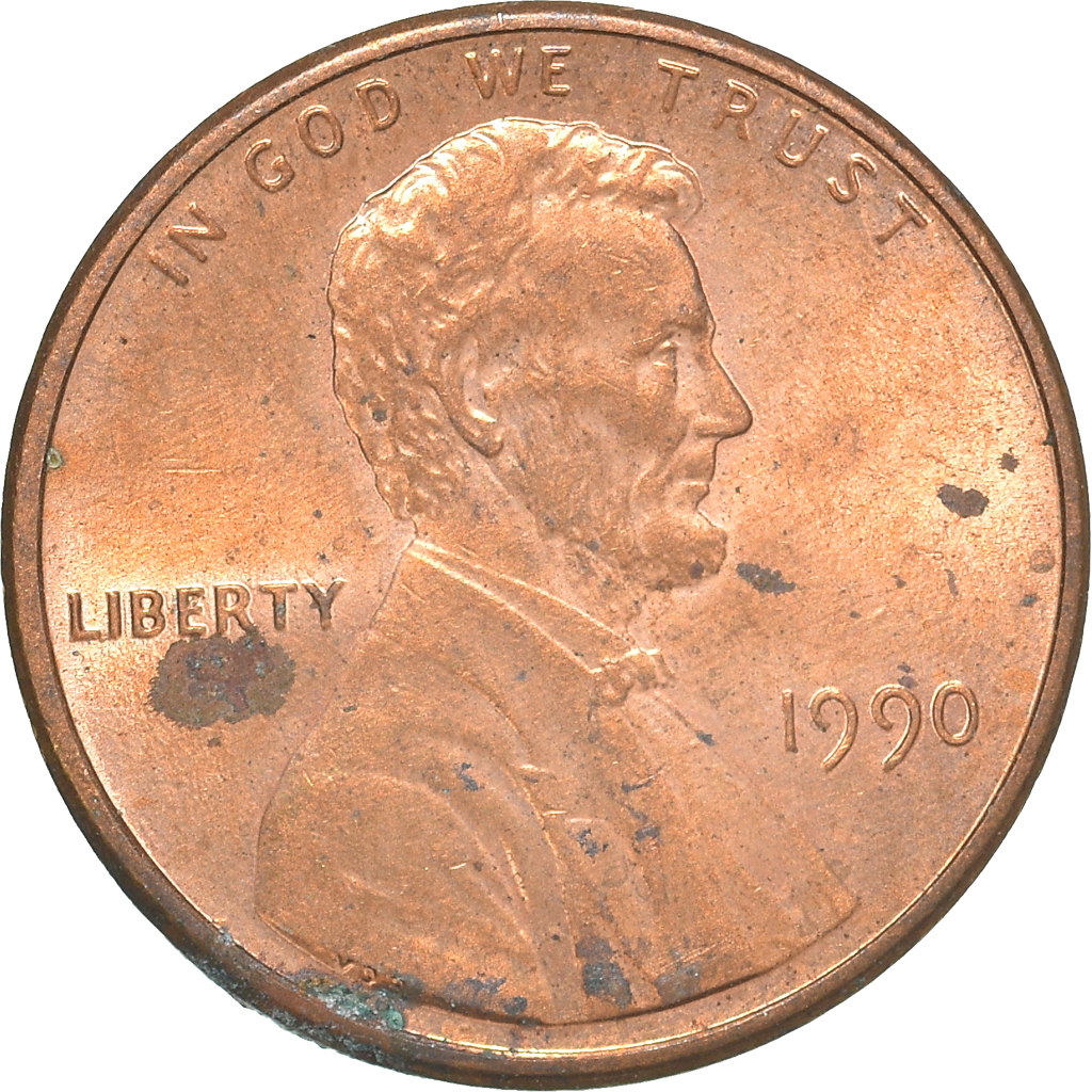 Moneda, Estados Unidos, Cent, 1990