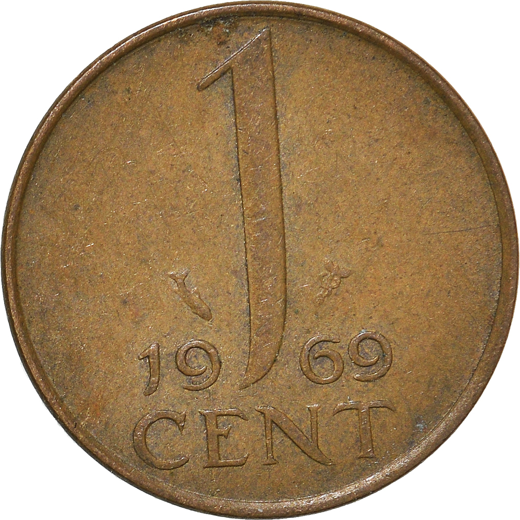 Moneda, Países Bajos, Cent, 1969