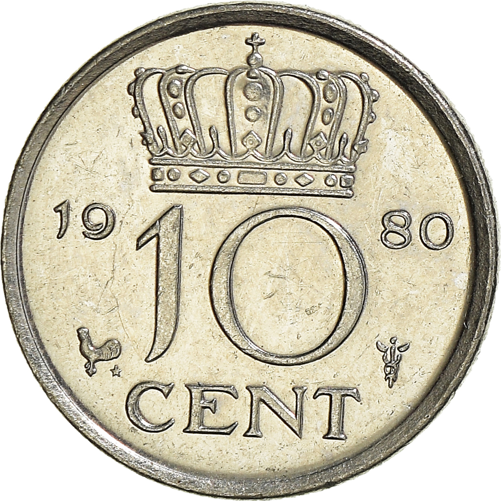 Moneda, Países Bajos, Cent, 1980