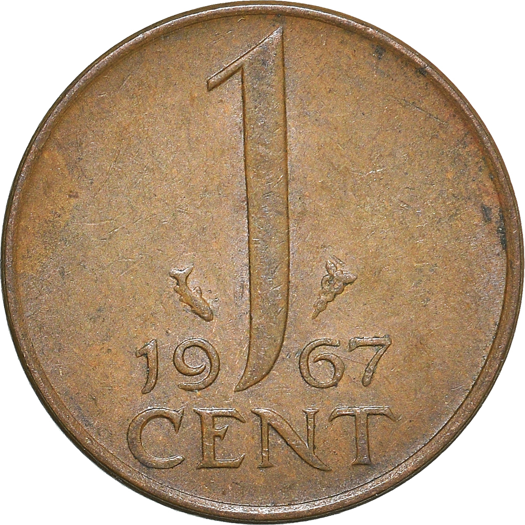 Moneda, Países Bajos, Cent, 1967