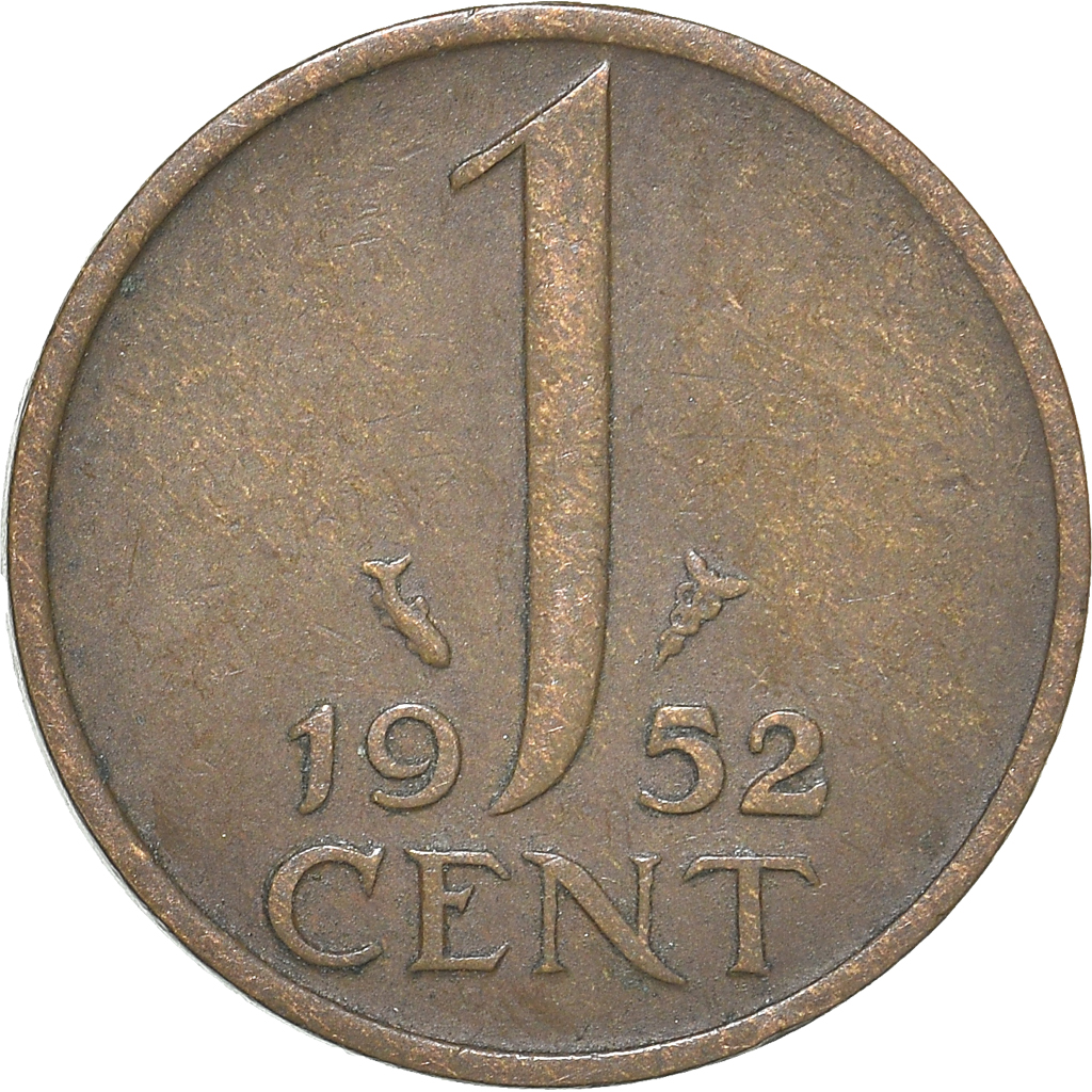 Moneda, Países Bajos, Cent, 1952