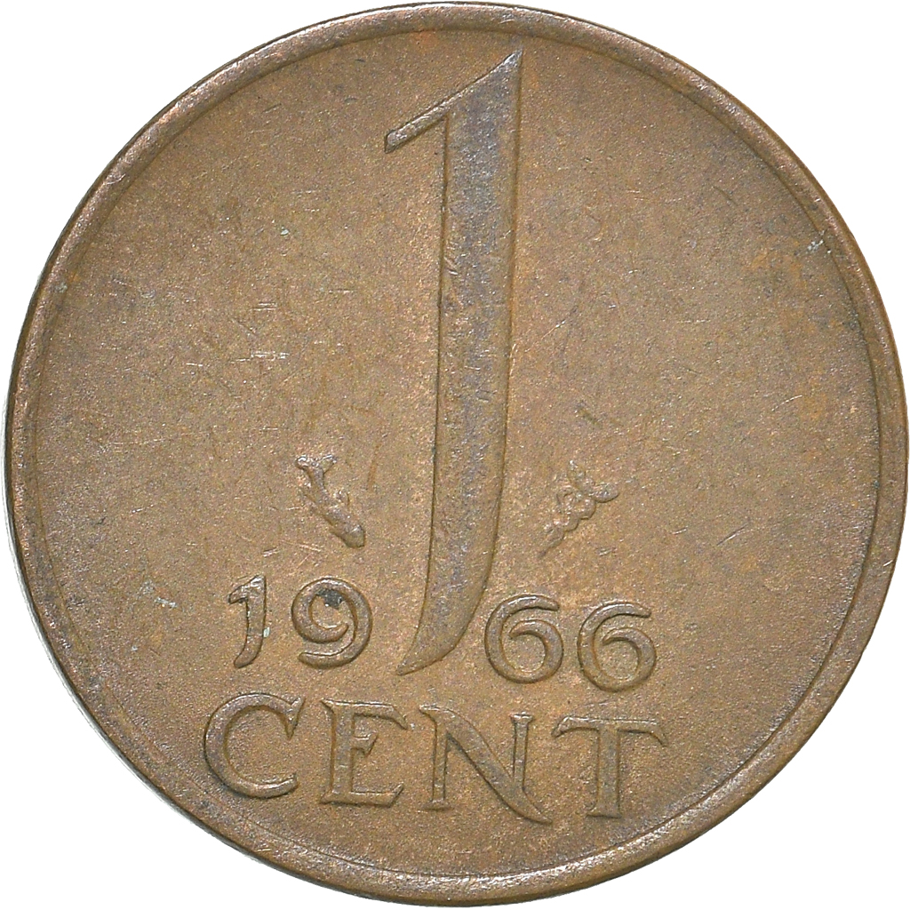Moneda, Países Bajos, Cent, 1966