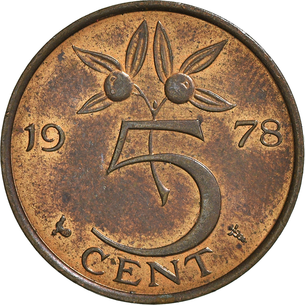 Moneda, Países Bajos, 5 Cents, 1978