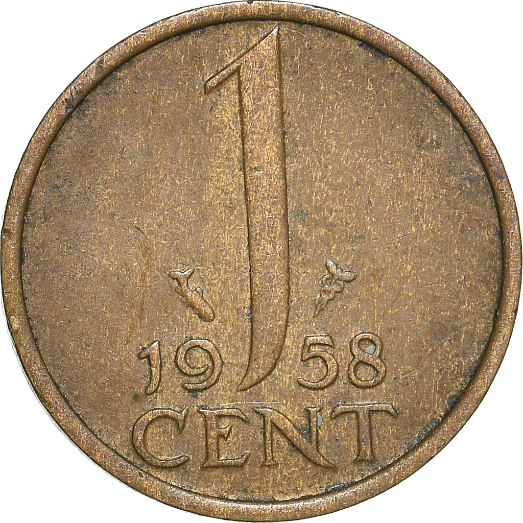 Moneda, Países Bajos, Cent, 1958