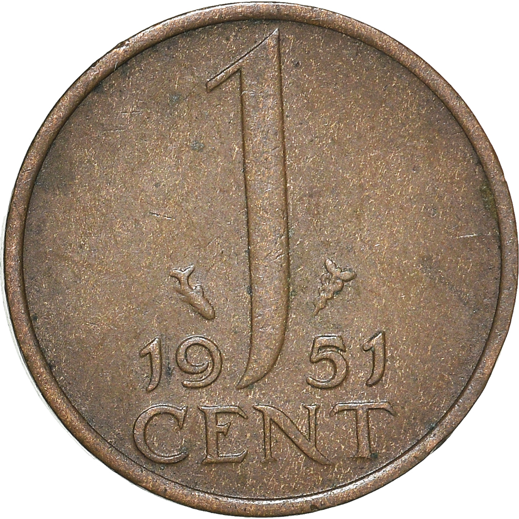 Moneda, Países Bajos, Cent, 1951