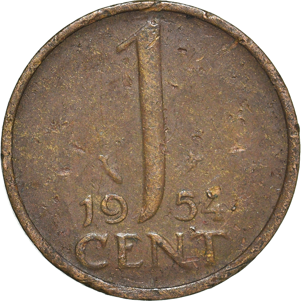 Moneda, Países Bajos, Cent, 1954