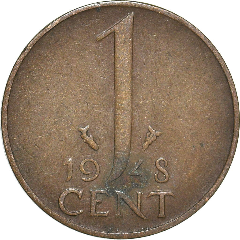 Moneda, Países Bajos, Cent, 1948