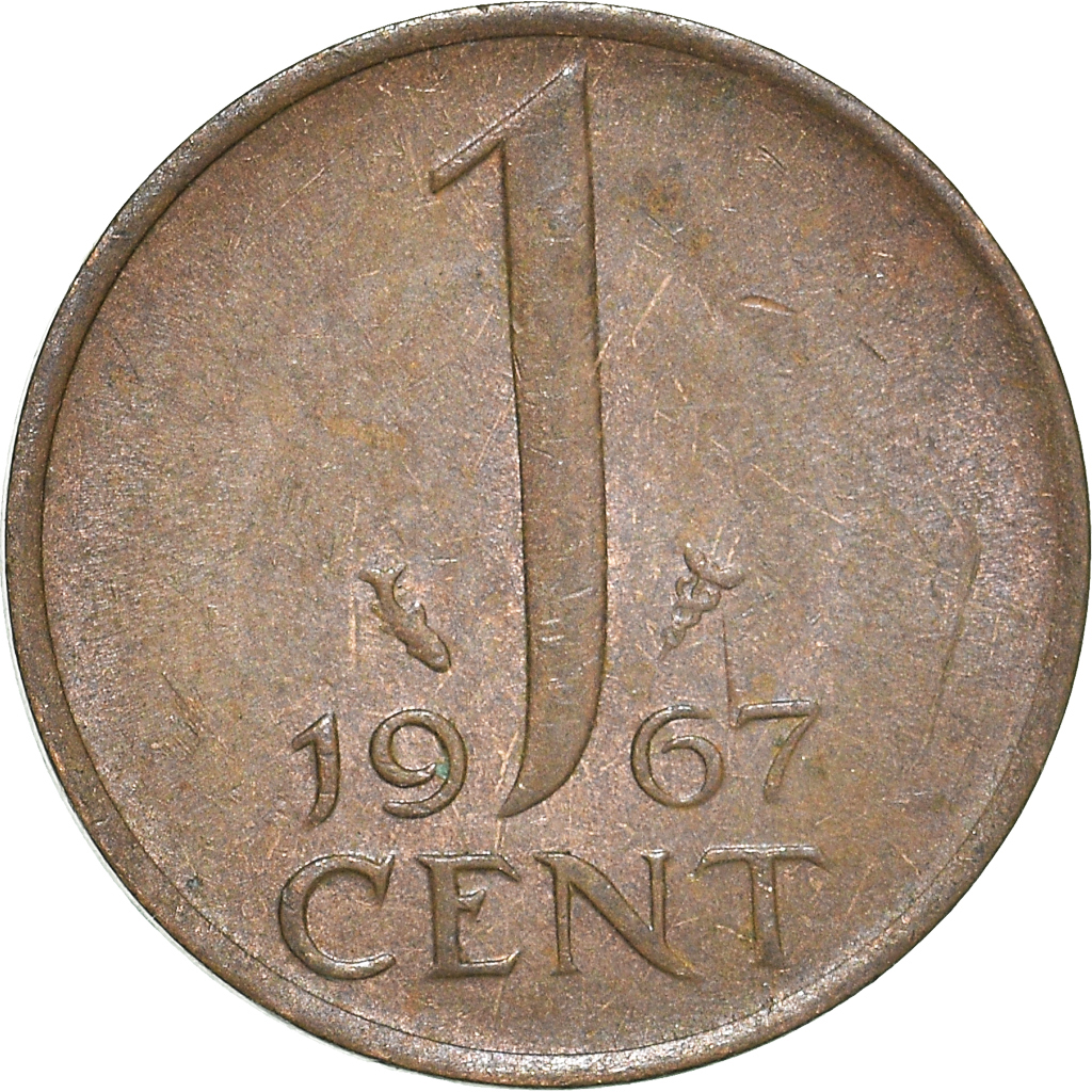 Moneda, Países Bajos, Cent, 1967